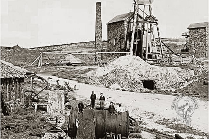 Burra Mine Poppet Head and Mining Operations, South Australia, circa 1870s