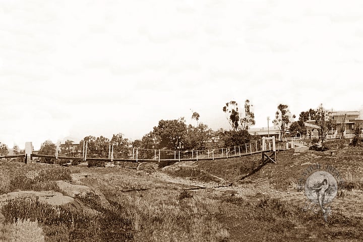 Swing Bridge over Burra Creek, South Australia, 1927
